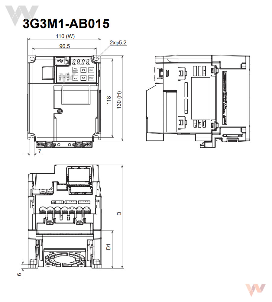 3G3M1-AB015 falownik Omron 3G3M1 1,5kW/230V